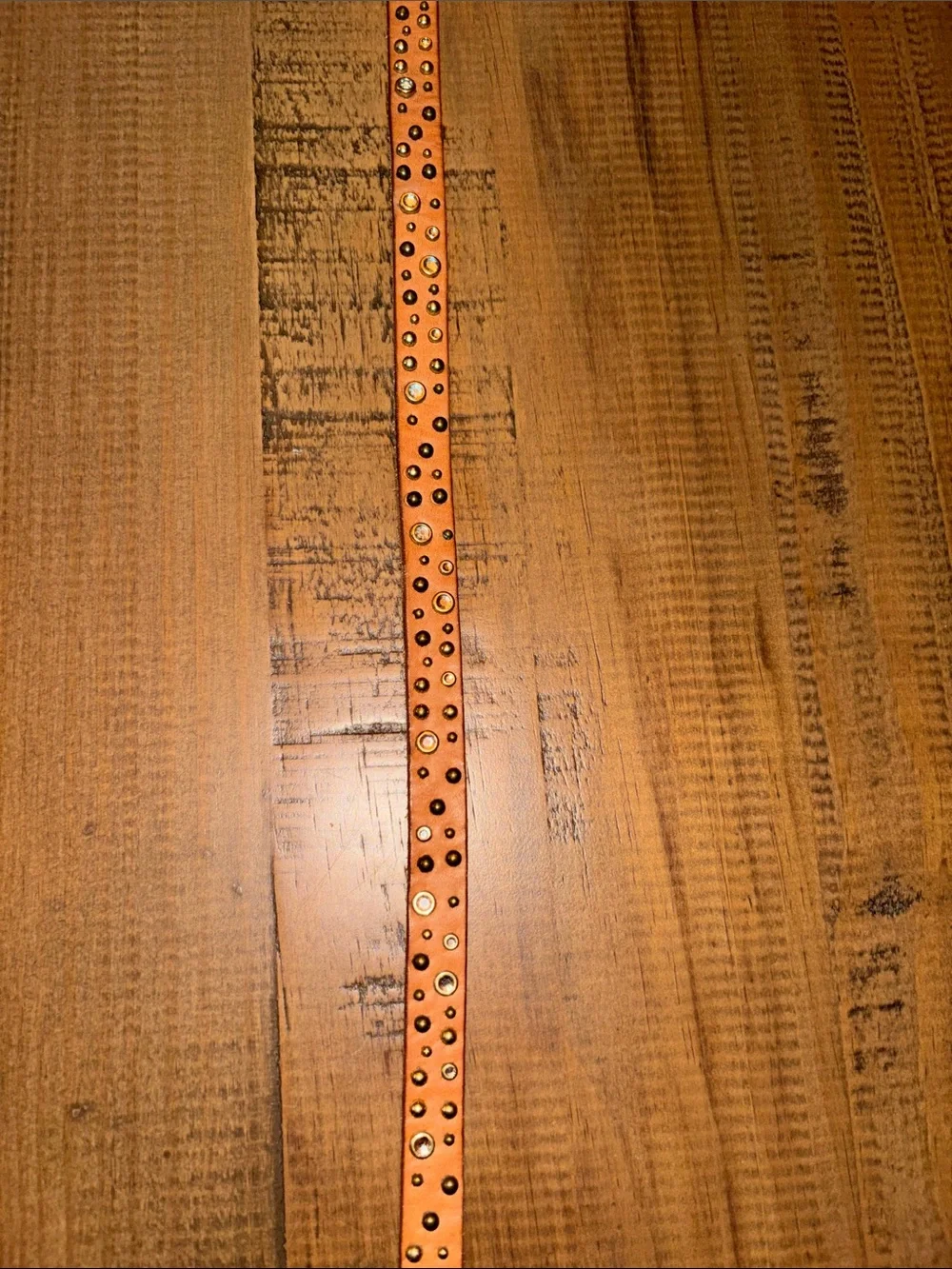 J. Crew small Studded Tan Leather Belt with Brass Buckle nwt!
